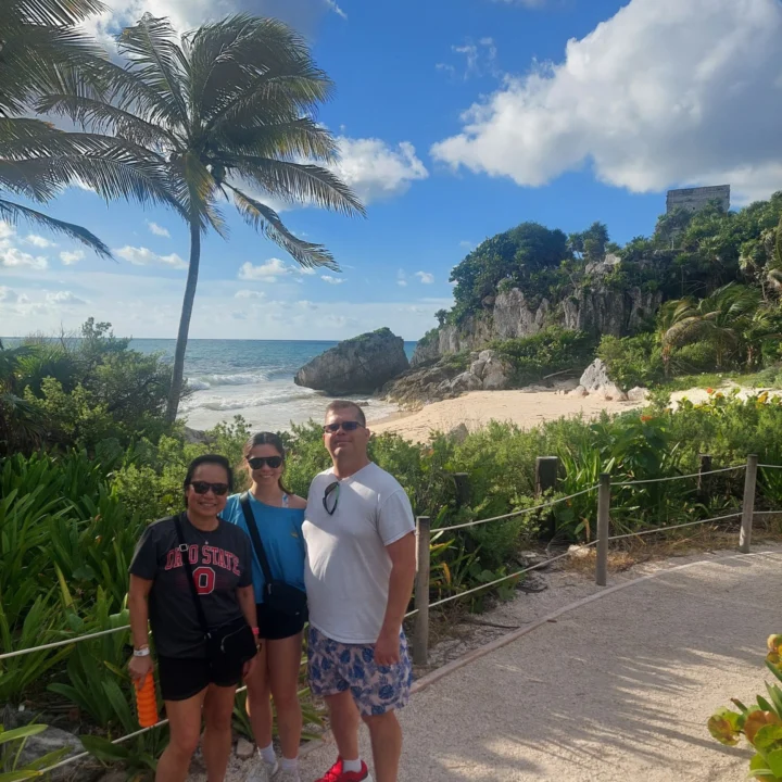 Tulum Mayan ruins at sunset